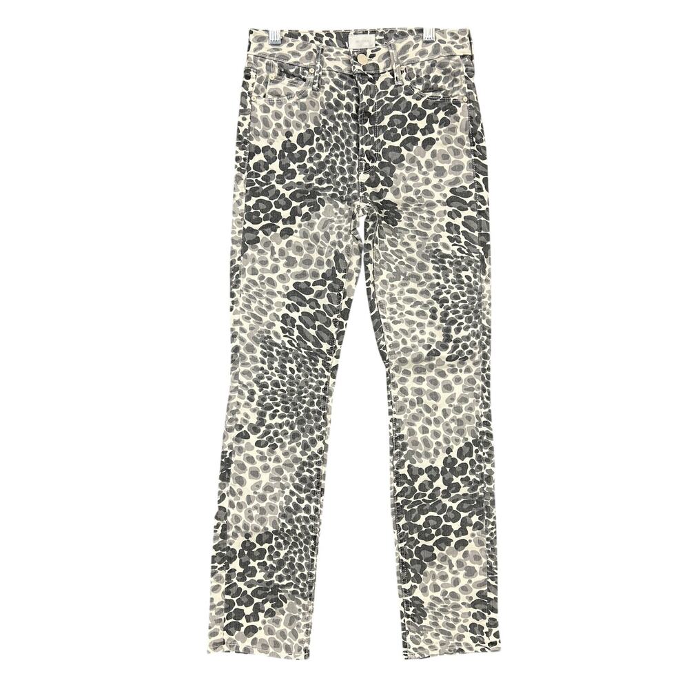 Mother Womens Jeans Shadow Leopard Print Mid Rise Dazzler Ankle Stretch 24